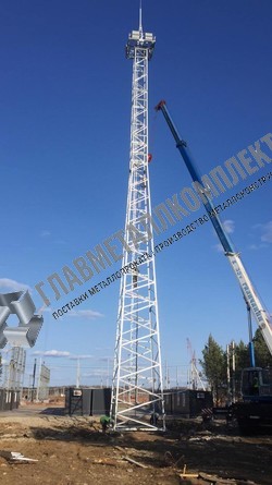 Сборка и установка прожекторной мачты ПМС-32,5 в Алапаевске фото