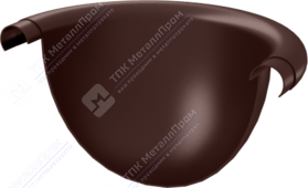 Заглушка желоба Аквасистем 125 полукруглая RAL8017 шоколад