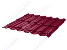 Металлочерепица МЧ2 Монтеррей Макси 0,45 ПЭ RAL3005 красное вино