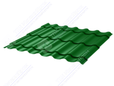 Металлочерепица МЧ2 Монтеррей Макси 0,45 ПЭ RAL6002 зеленый лист