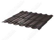 Металлочерепица МЧ2 Монтеррей Макси 0,45 ПЭ RAL8019 темный шоколад