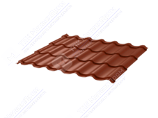 Металлочерепица МЧ2 Монтеррей 0,45 Sunmatt RAL8004 коричневая медь