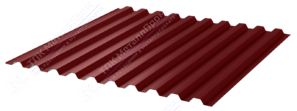 Профнастил полимер С21 0,5 1000/1051 ПЭ RAL3005 красное вино
