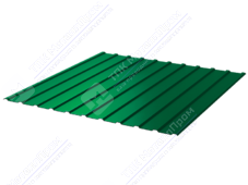 Профнастил полимер С10 0,7 1130/1155 ПЭ RAL6029 зеленая мята
