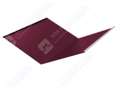 Планка ендовы нижняя 298 298 0,4 2м стандарт ПЭ в пленке RAL3005 красное вино К-510