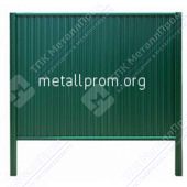 Забор из профнастила С8 крашенный с круглым столбом ф73