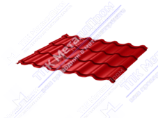 Металлочерепица МЧ2 СуперМонтеррей 0,5 ПЭ RAL3020 красный насыщенный
