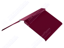 Планка конька плоского 150 150 0,4 2м стандарт ПЭ в пленке RAL3005 красное вино К-512