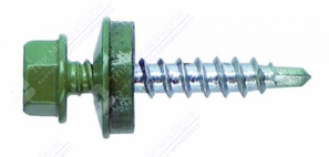 Саморез 4,8 29 KPcZP с прокладкой RAL6029 зеленая мята