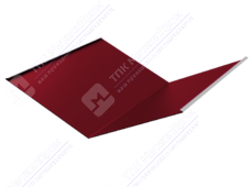 Планка ендовы нижняя 298 298 0,45 2м стандарт ПЭ RAL3003 рубин К-510